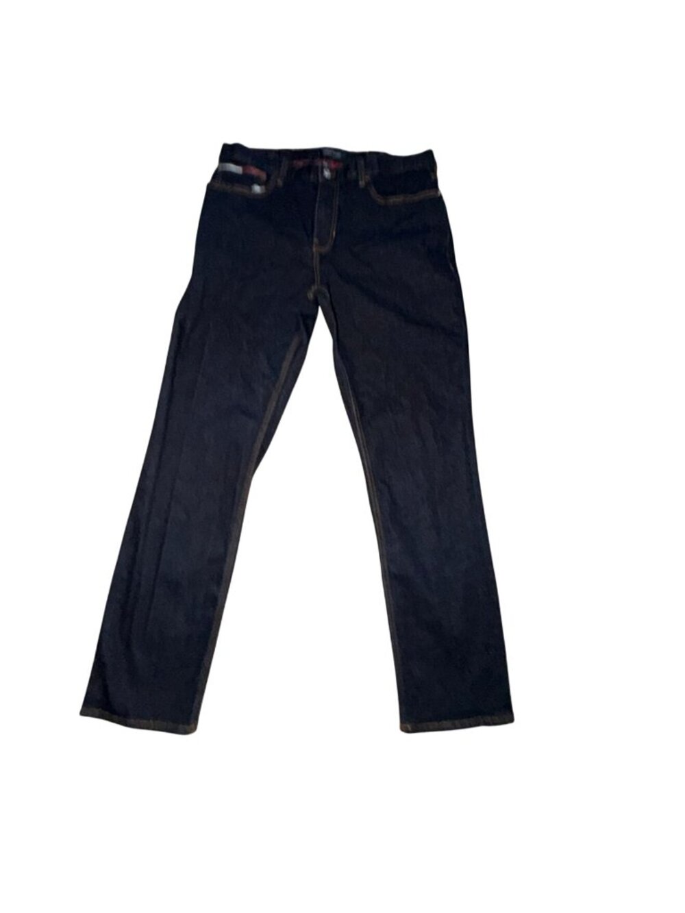 Tommy Hilfiger Mens Straight Leg Denim Jeans-Dark Wash-36x32-GUC